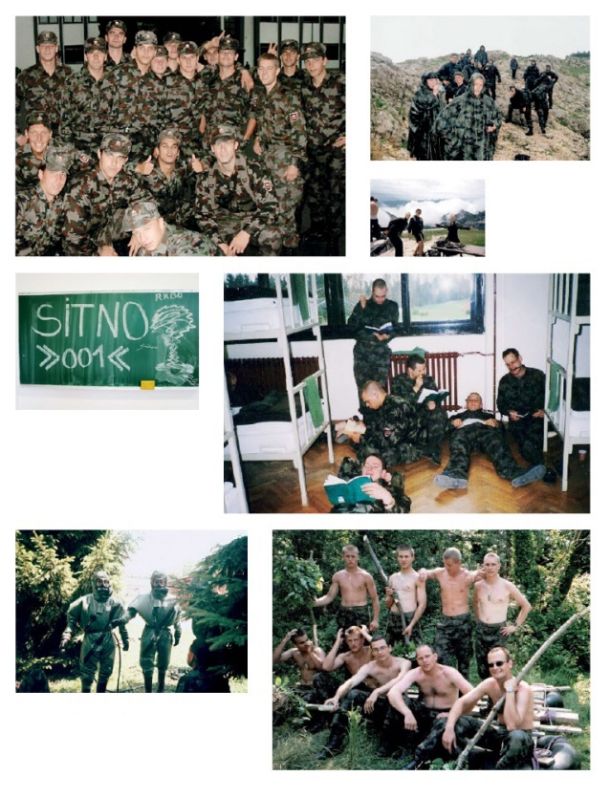 Ena izmed zadnjih generacij slovenskih nabornikov med radoživim služenjem domovini. Število za vojsko sposobnih in vojski naklonjenih fantov je bilo tako nizko, da je bila država leta 2004 prisiljena dokončno ukiniti naborniški sistem.