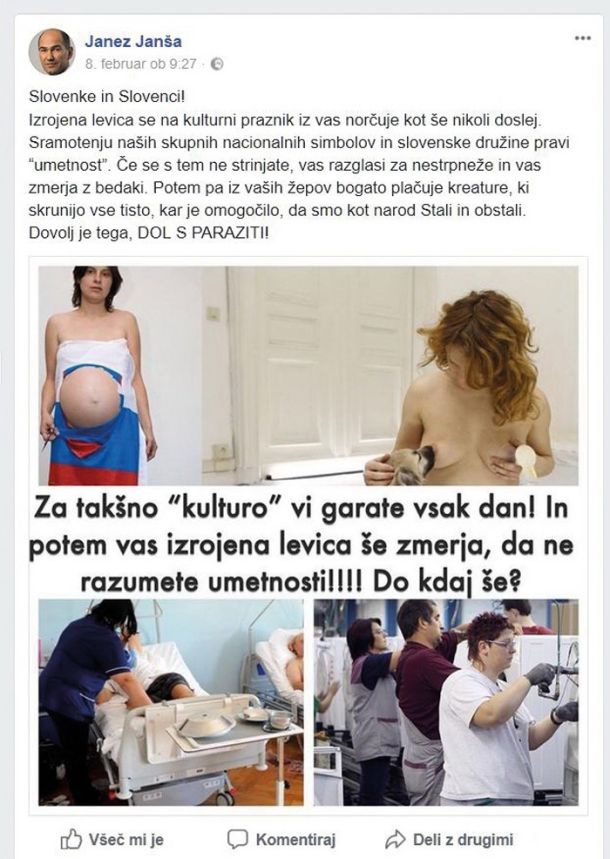 Janez Janša v svoji Facebook »poslanici« ob kulturnem prazniku