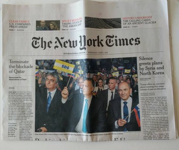 Slovenija na naslovnici časnika The New York Times