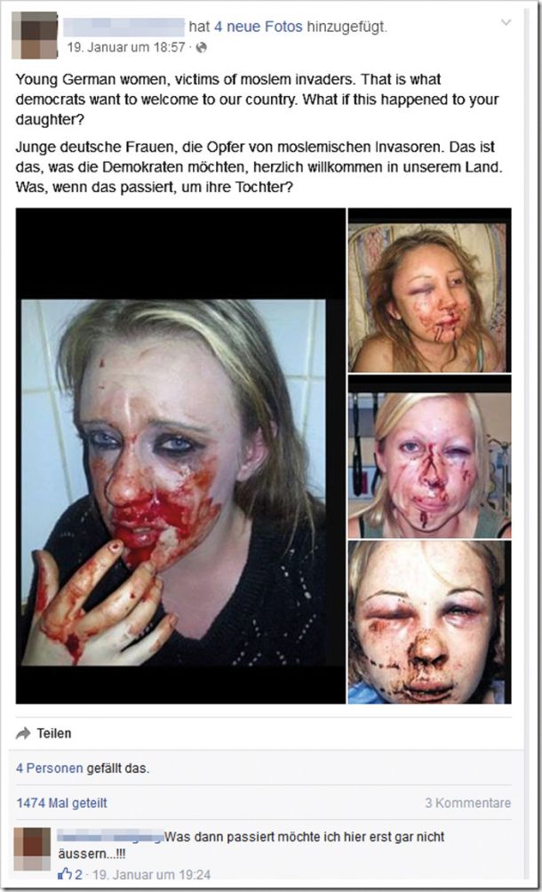Fotografije, ki naj bi predstavljale žrtve muslimanskih napadalcev v Nemčiji, so v resnici nastale leta pred begunsko krizo.