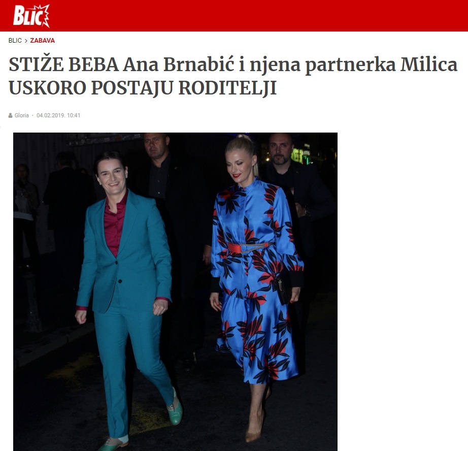 Novica na spletnem portalu srbskega časnika Blic