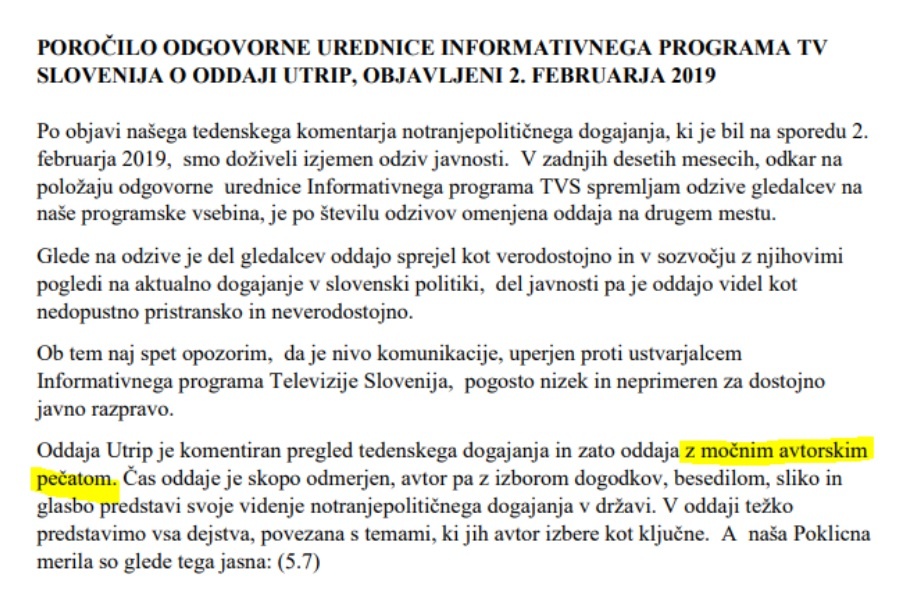 Izsek iz poročila