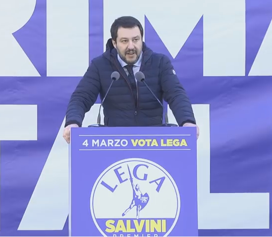 Italijanski notranji minister in predsednik Lige Matteo Salvini