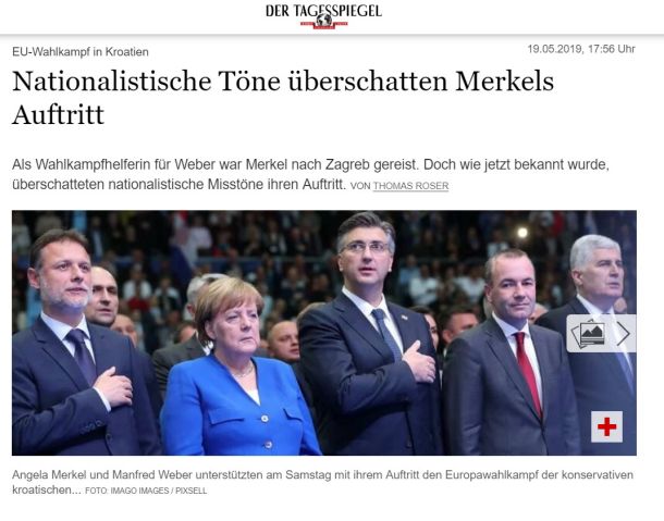 Nemški časnik o obisku Angele Merkel v Zagrebu
