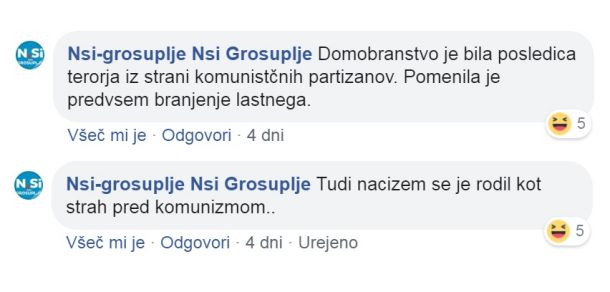 Sporna komentarja lokalne izpostave stranke NSi