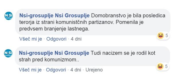 Sporna komentarja lokalne izpostave stranke NSi