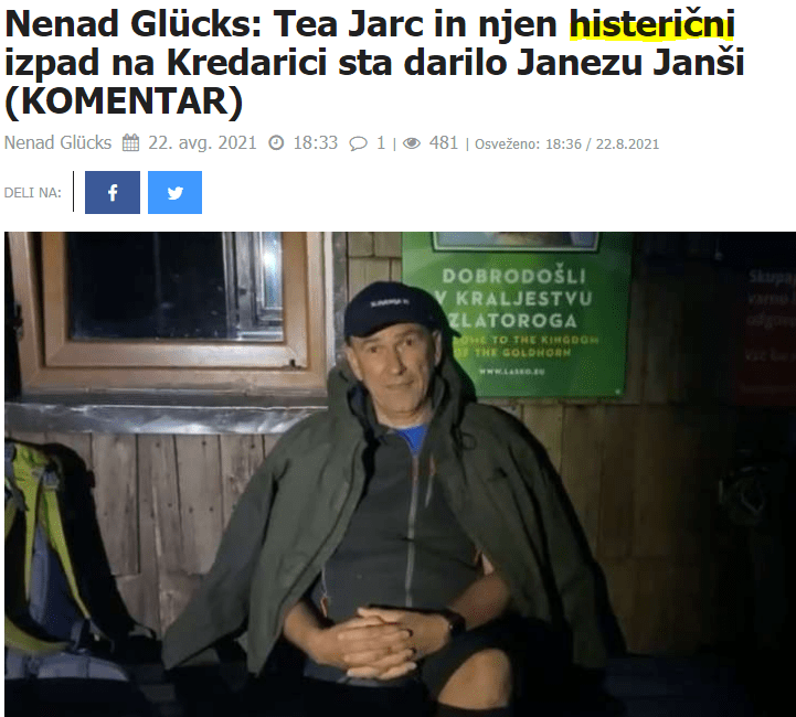 Reporter o histeričnem izpadu protestnice