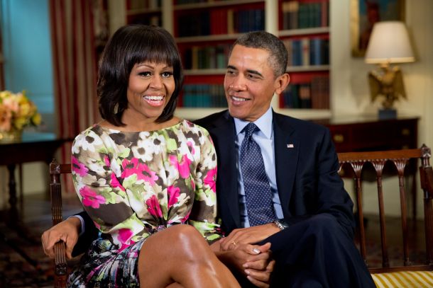 Michelle in Barack Obama