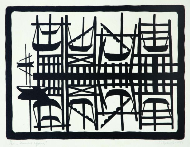 Lojze Spacal: Viseči čolni, 1951
